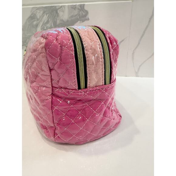 Betsy Johnson Double Zip Ombré Pink Quilted Double Sided Travel Bag Excellent - Picture 6 of 10